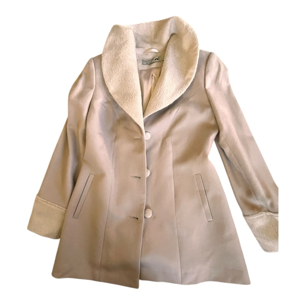 NWOT Peruvian Link Baby Alpaca Wool Coat Tan Cream Women’s Size S